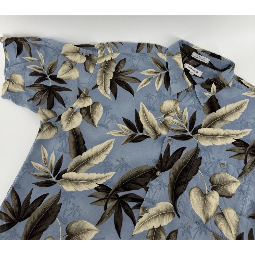 Pierre Cardin Hawaiian Shirt Men's Size 2XL 100% Rayon Floral‎ Tropical Aloha - Picture 2 of 8